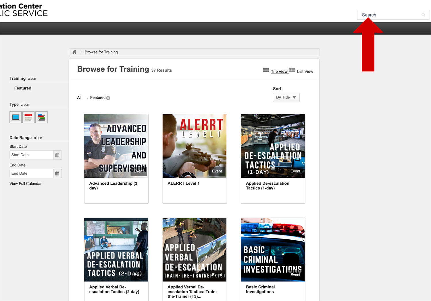 A screenshot showing LEIC training options.
